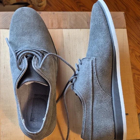 Calvin Klein Men's Suede Lace Up Oxford Shoes in Light Gray Size 7M - Picture 4 of 8